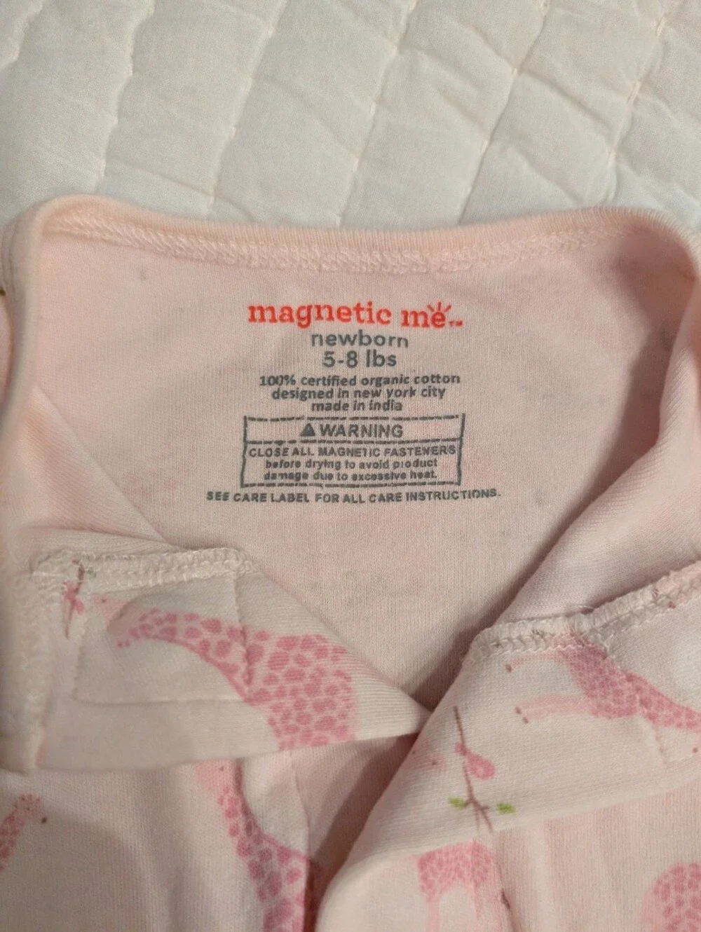 Magnetic Me Pink Giraffe Print Footed One-Piece